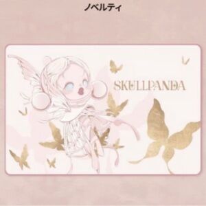 Skullpanda Pink and Gold Fleece Throw Blanket